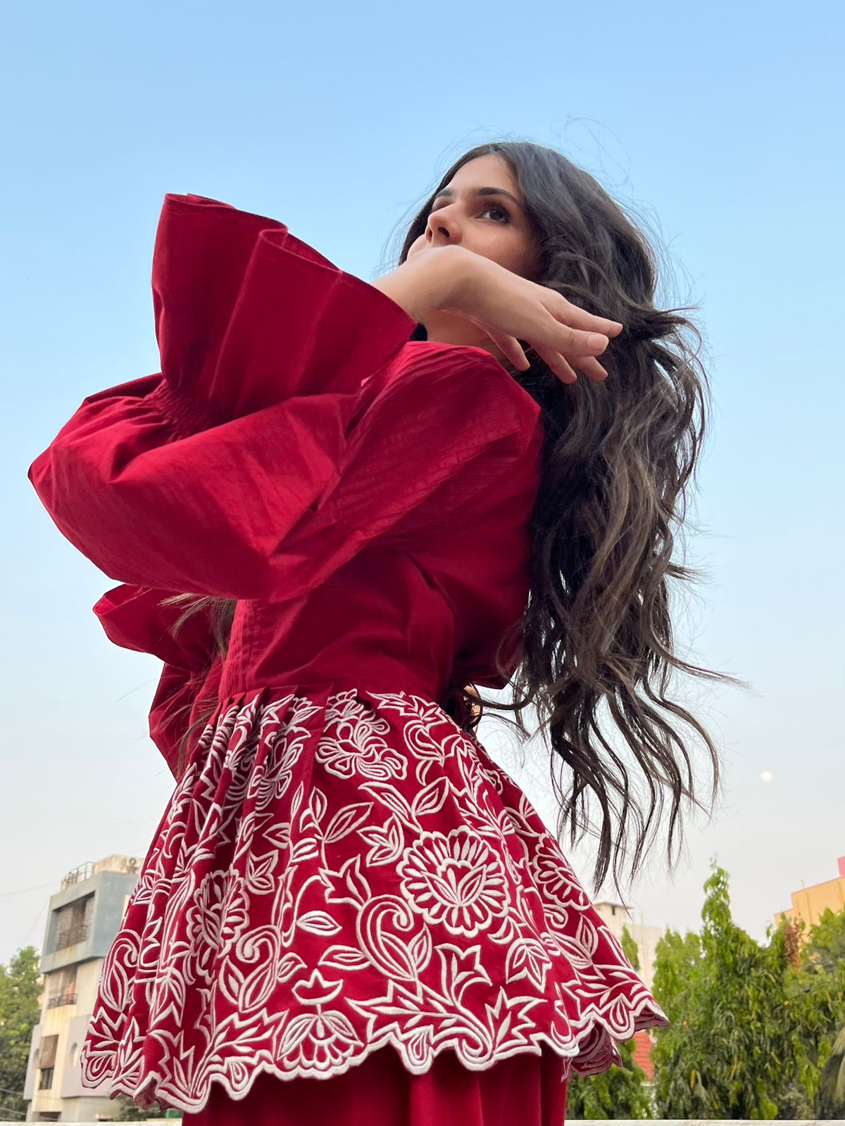 Red Peplum Co-ord