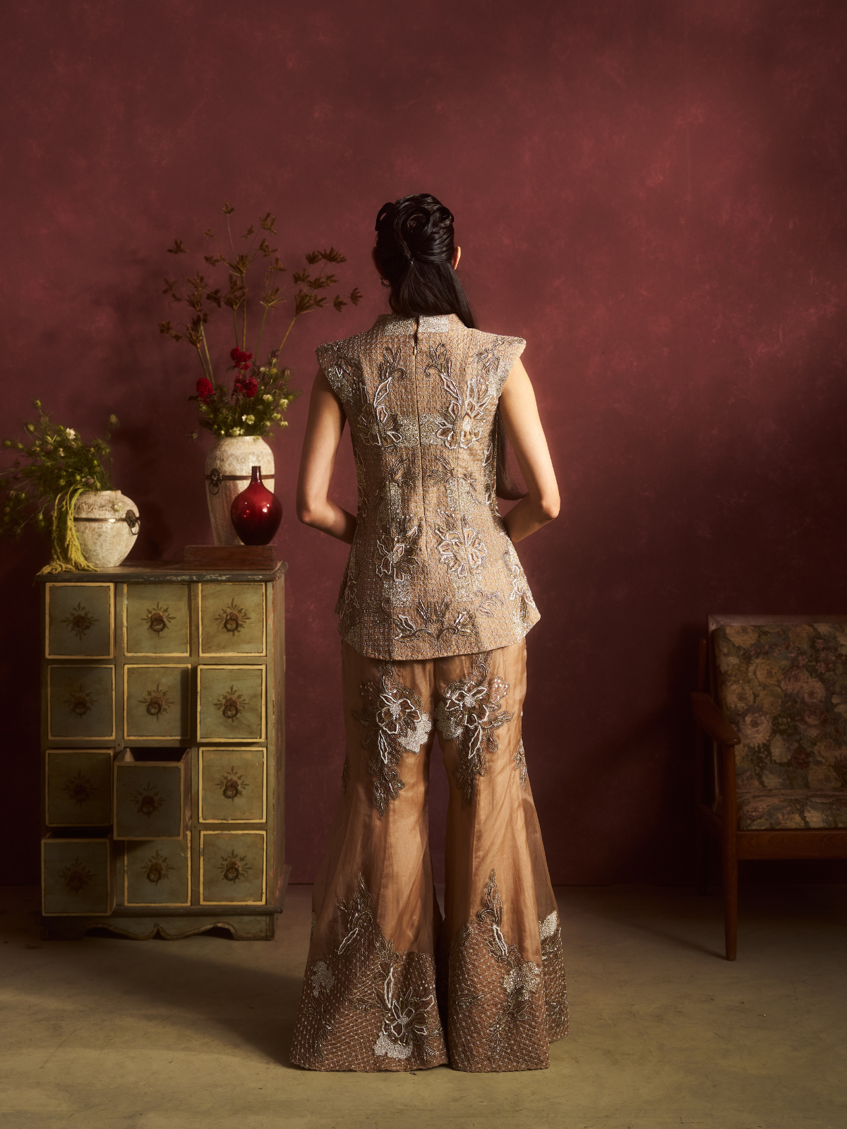 Sage Bloom Corset Set