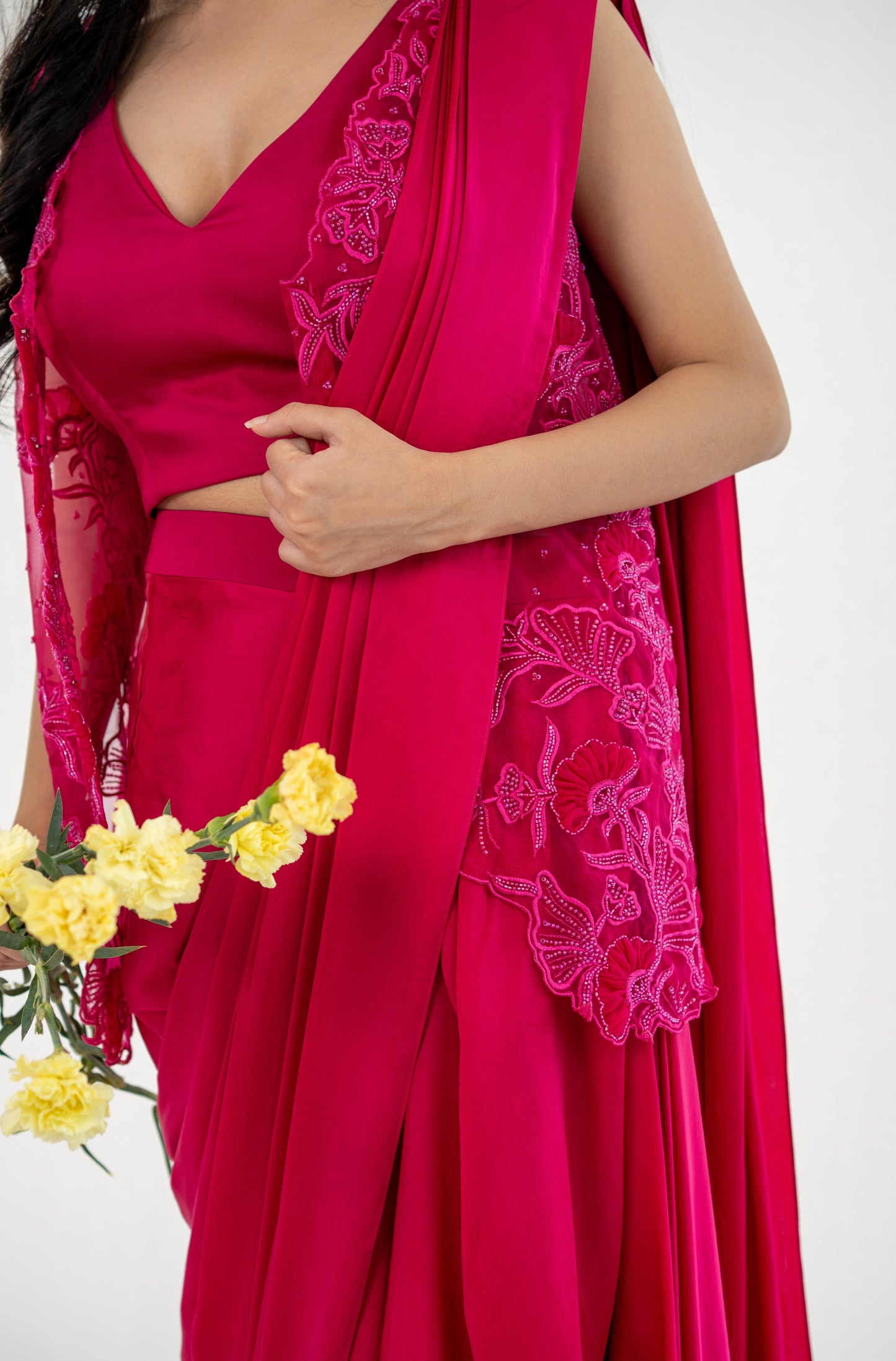 Foxtail Drape Saree Set