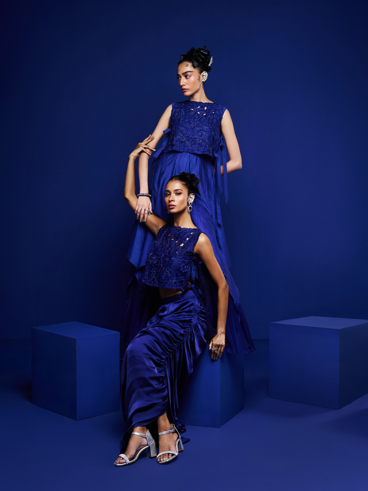 Sapphire Tie-Up Gown