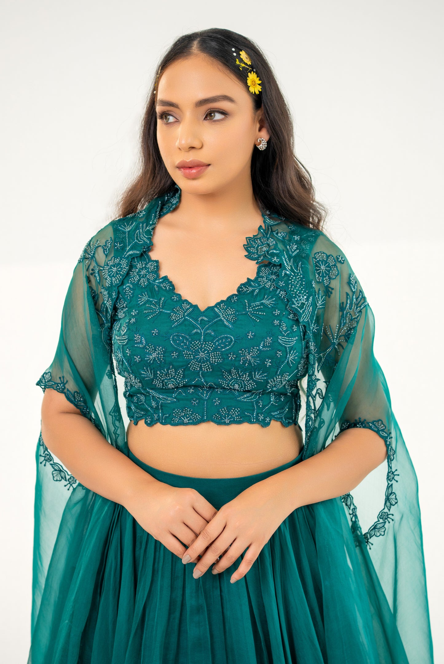 Magnolia Teal Cape Set