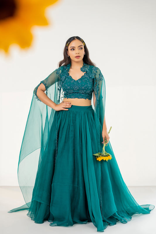 Magnolia Teal Cape Set