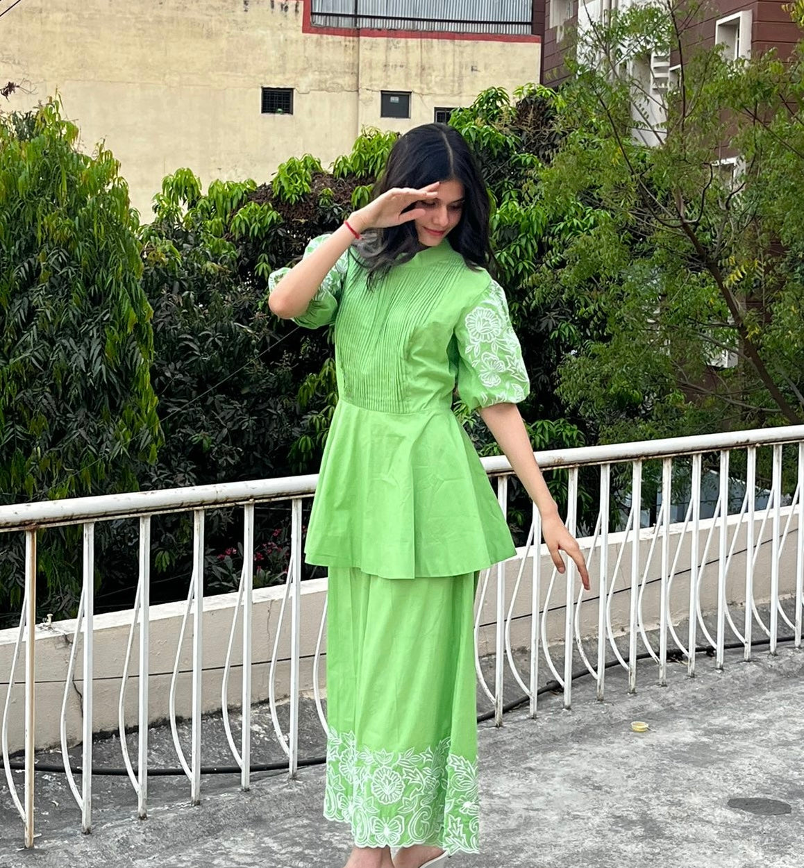 Green Peplum Co-ord