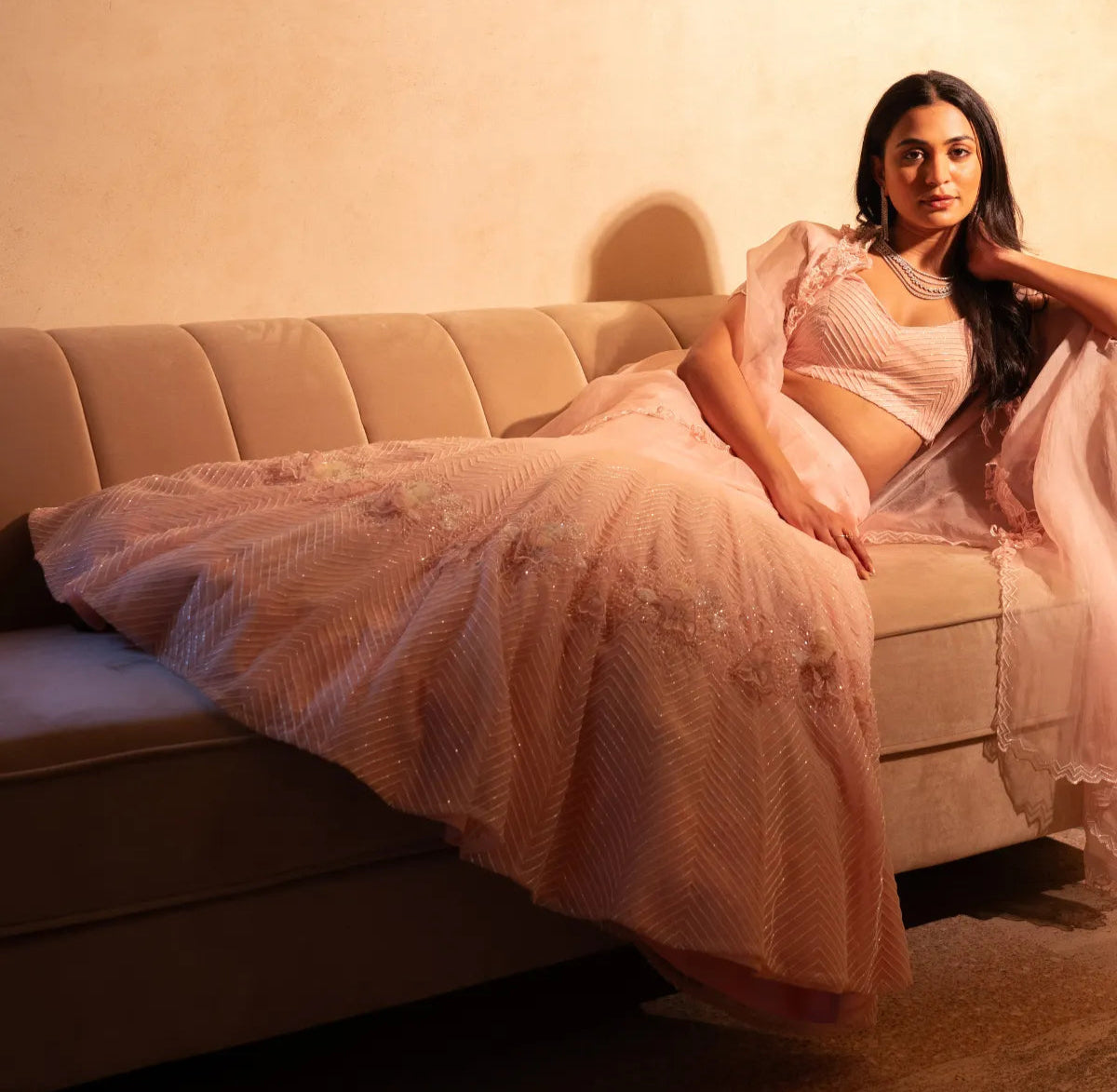 Rose Fish-Cut Lehenga Set