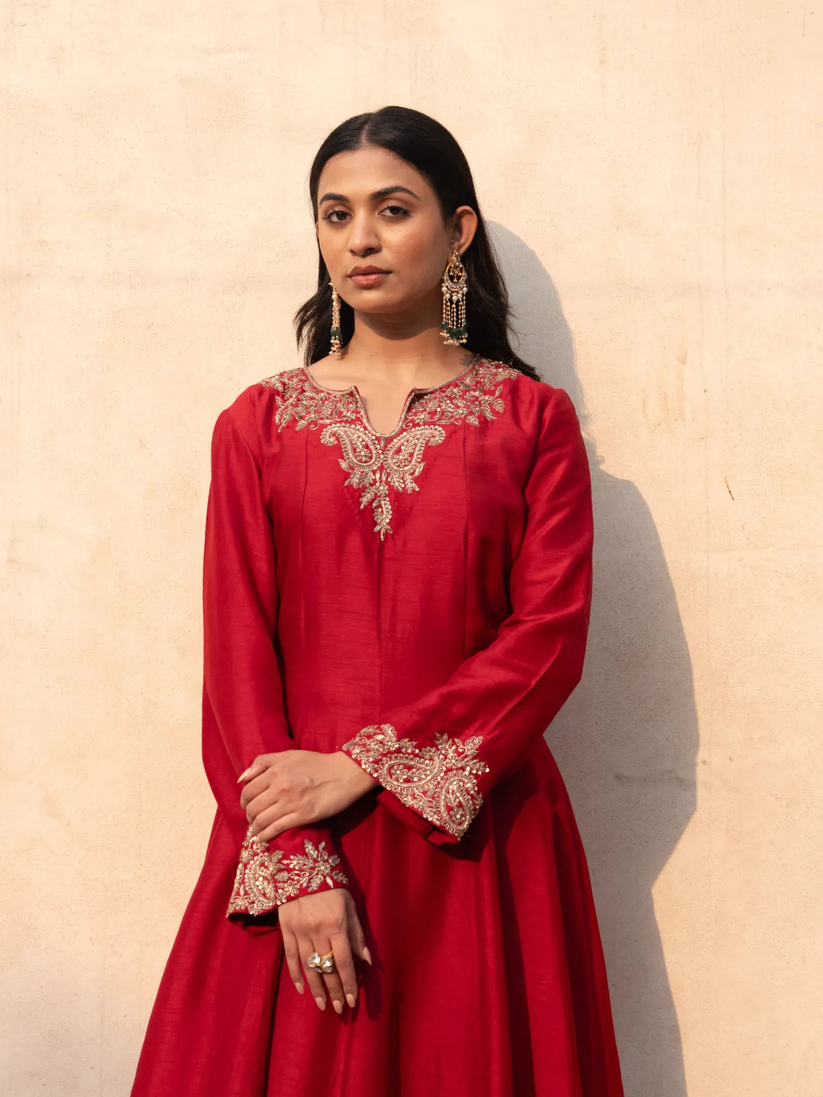 Ruby Anarkali Suit Set