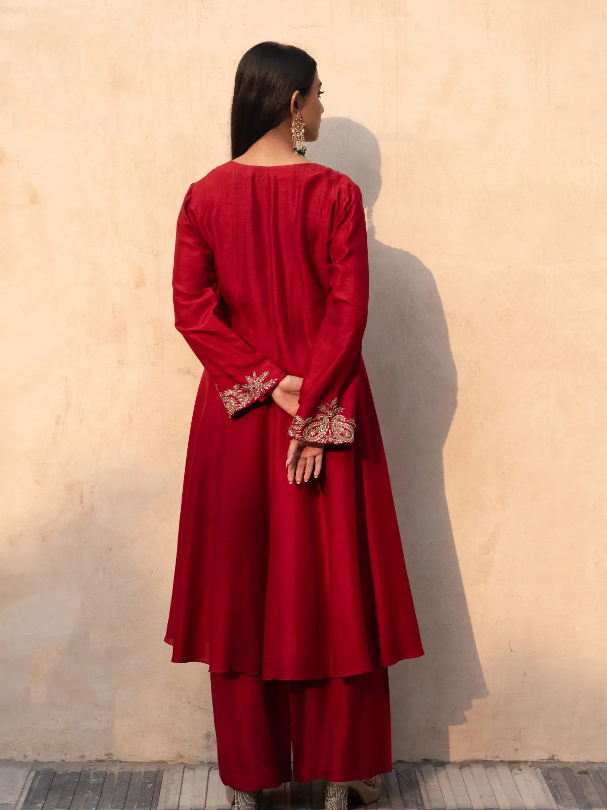 Ruby Anarkali Suit Set