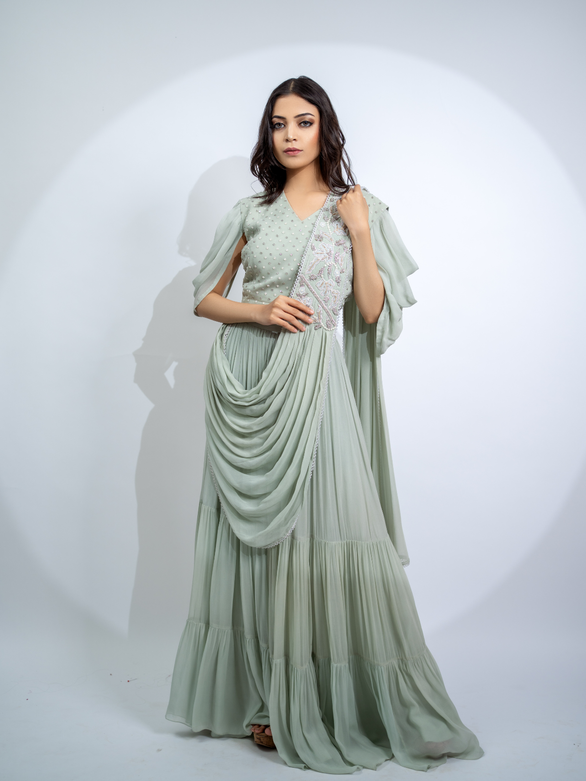 Sage Drape Saree