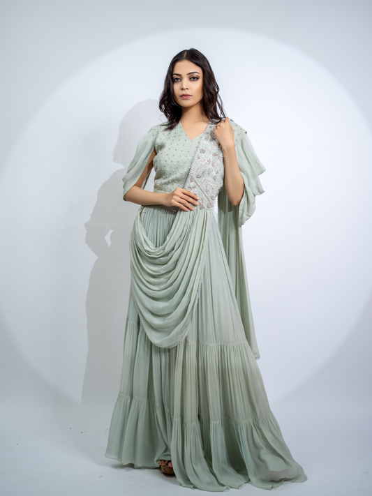 Sage Drape Saree