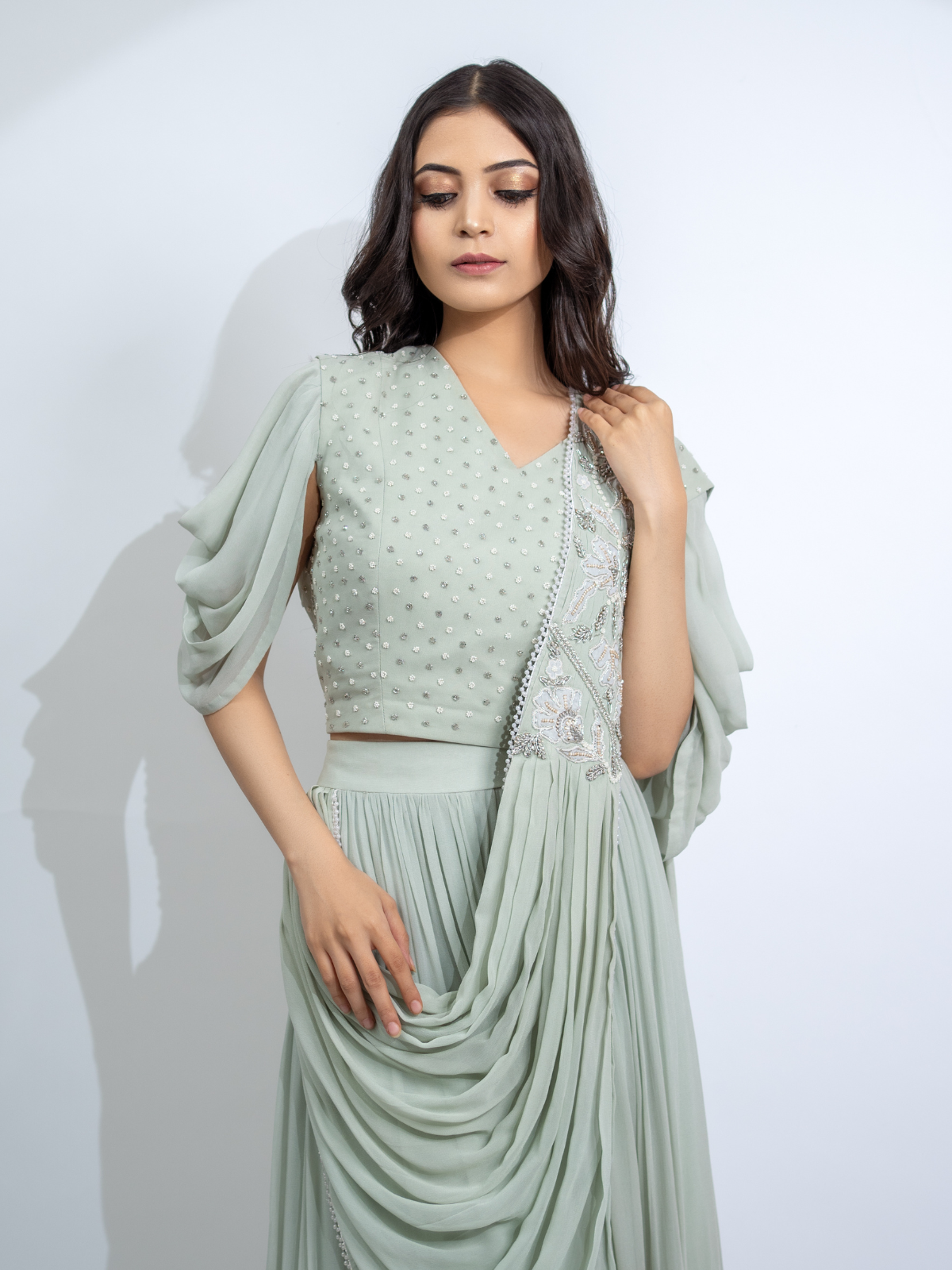 Sage Drape Saree