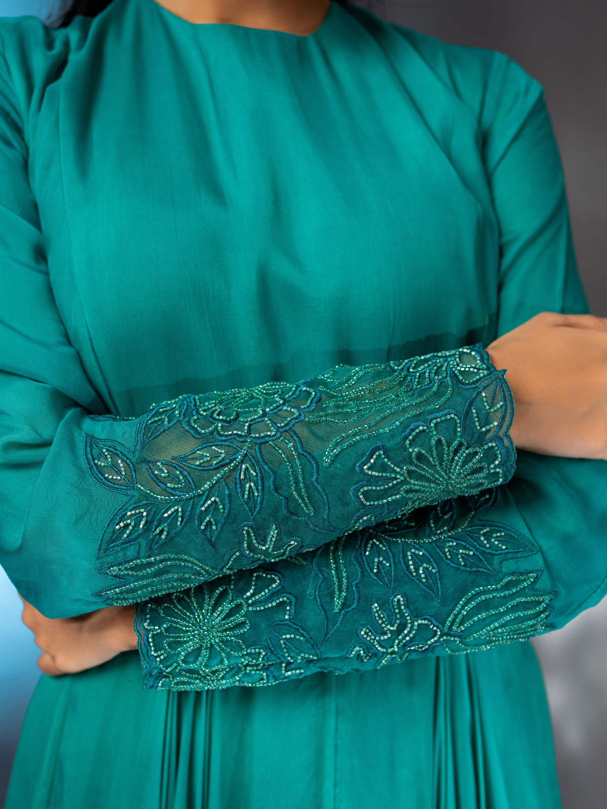 Aqua Drape Gown