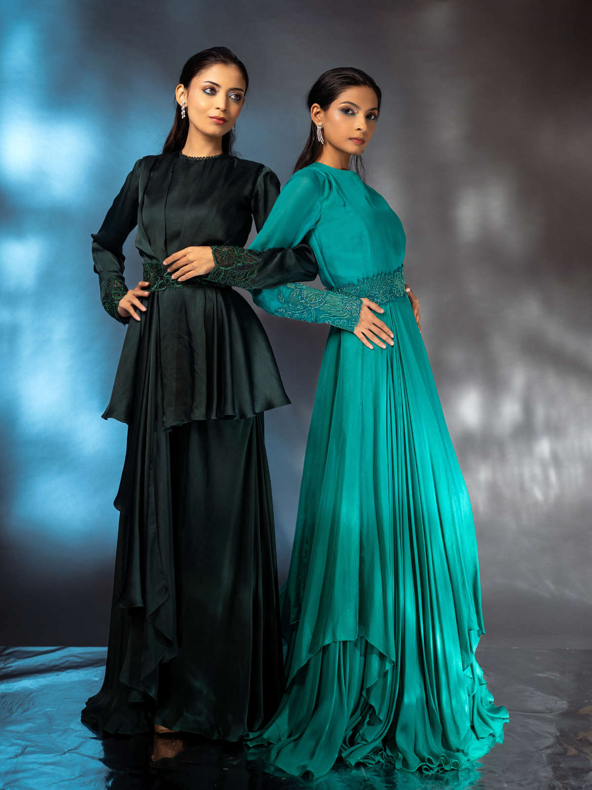 Aqua Drape Gown