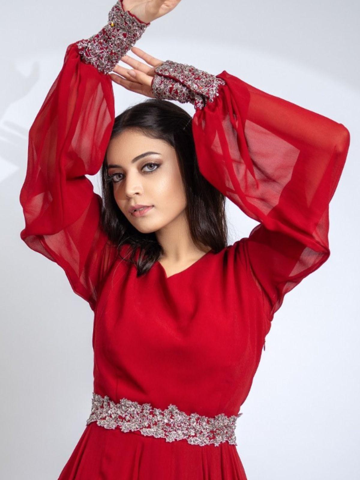 Crimson Peplum Set