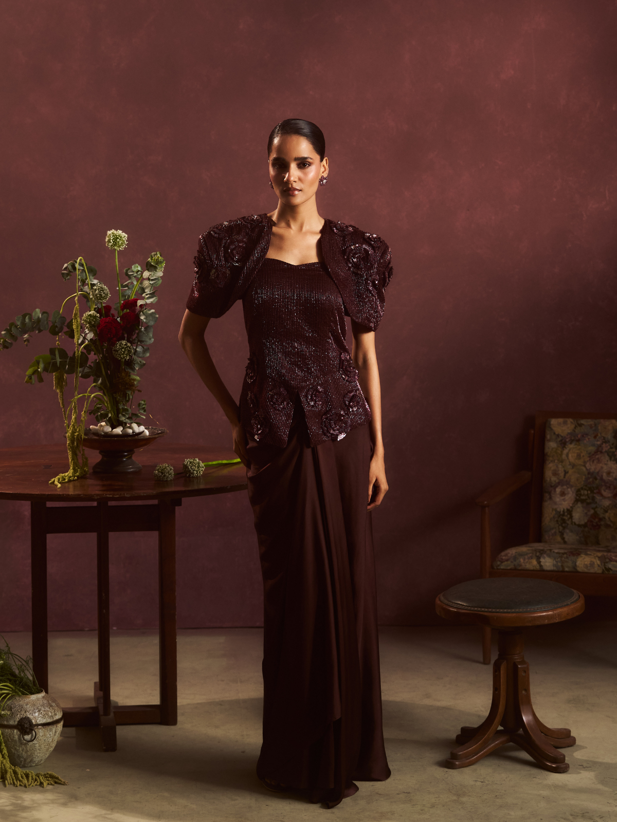 Nocturne Draped Cape Set
