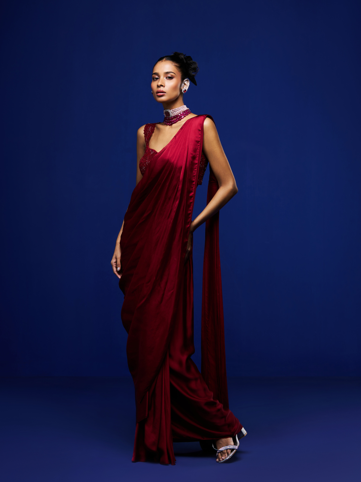 Garnet Drape Saree