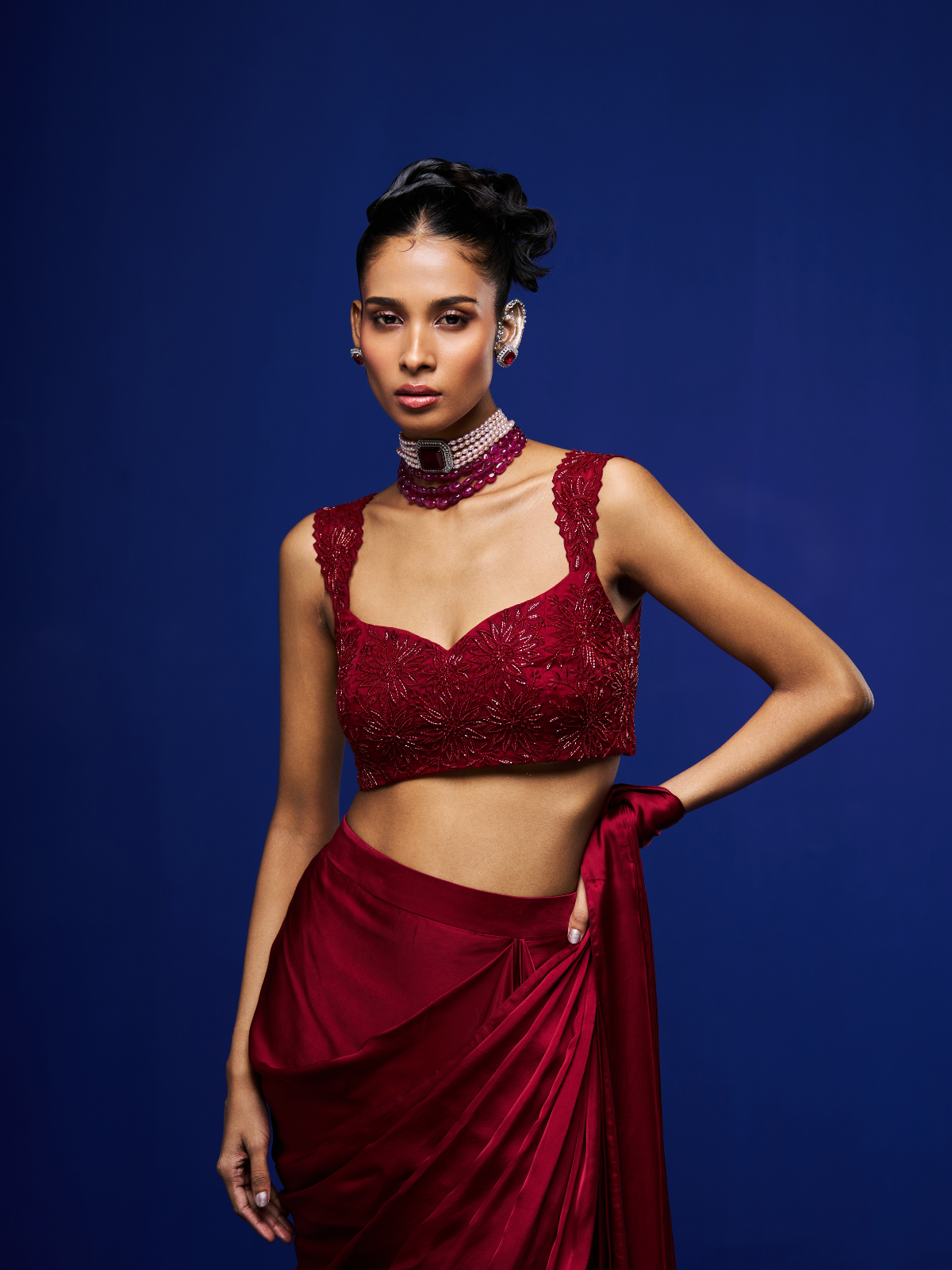 Garnet Drape Saree