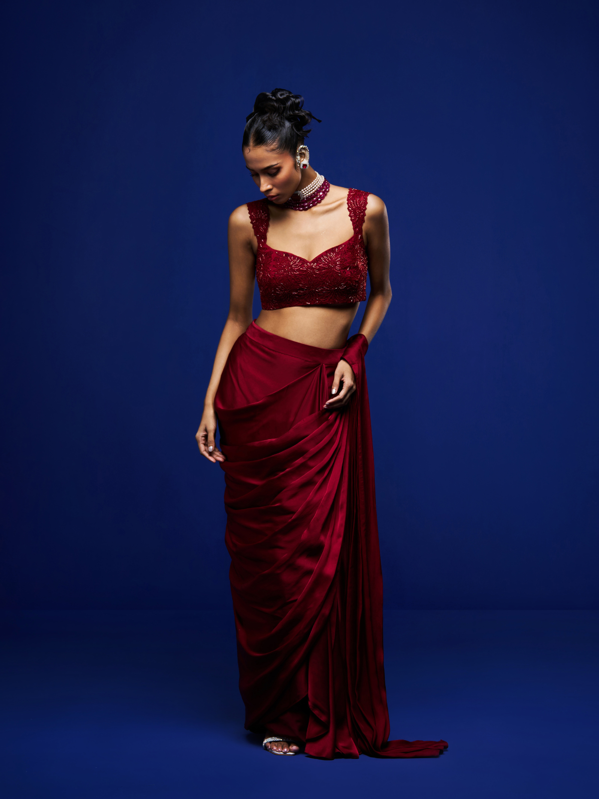 Garnet Drape Saree