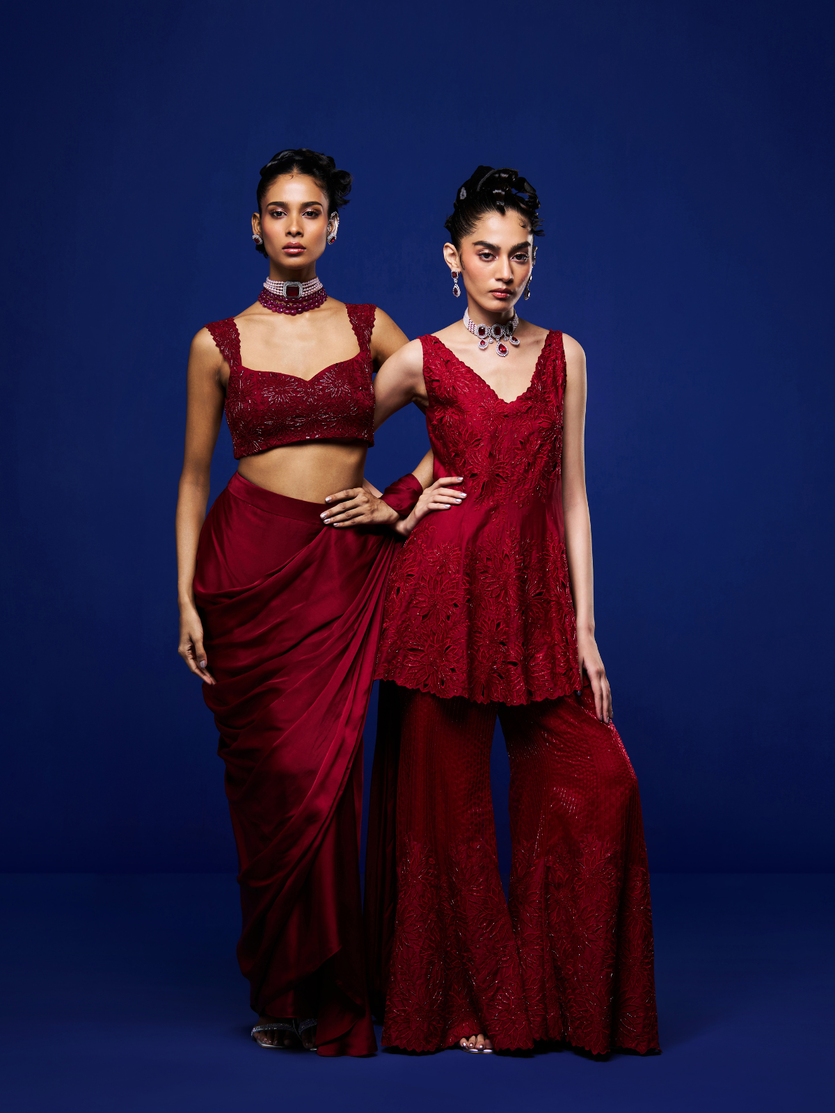 Garnet Drape Saree