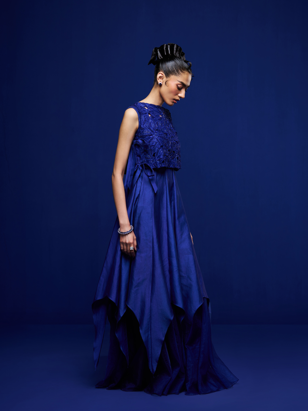 Sapphire Tie-Up Gown