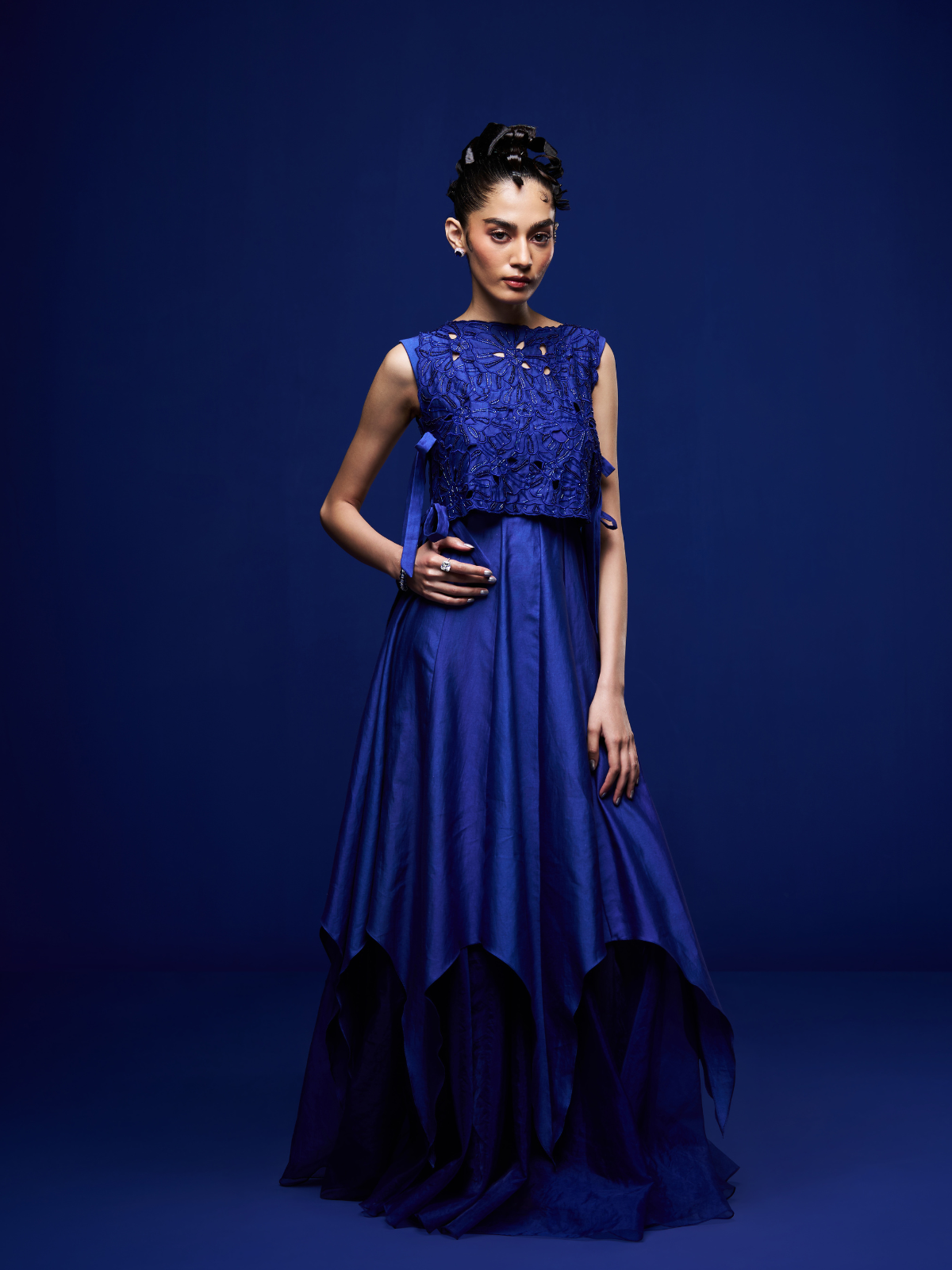 Sapphire Tie-Up Gown