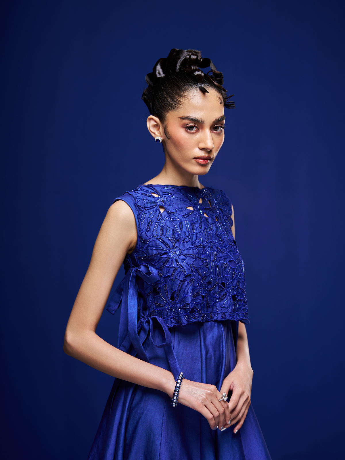 Sapphire Tie-Up Gown