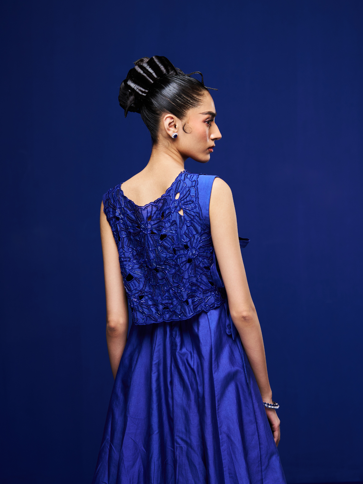 Sapphire Tie-Up Gown