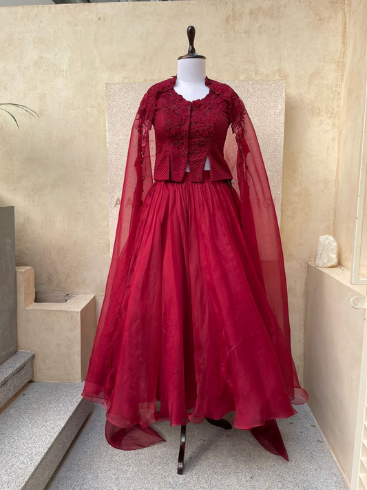 Maroon Lehenga set