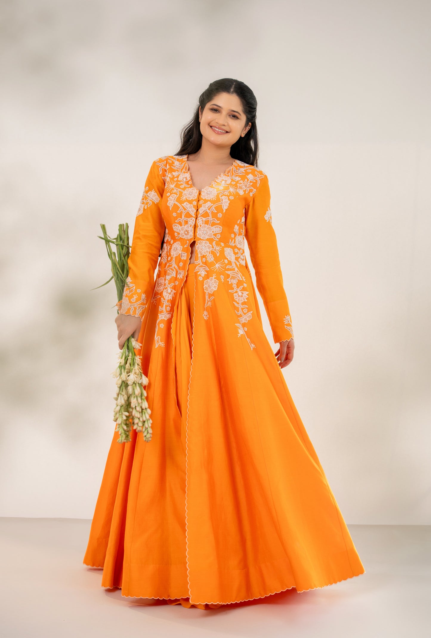 Marigold Anarkali Set