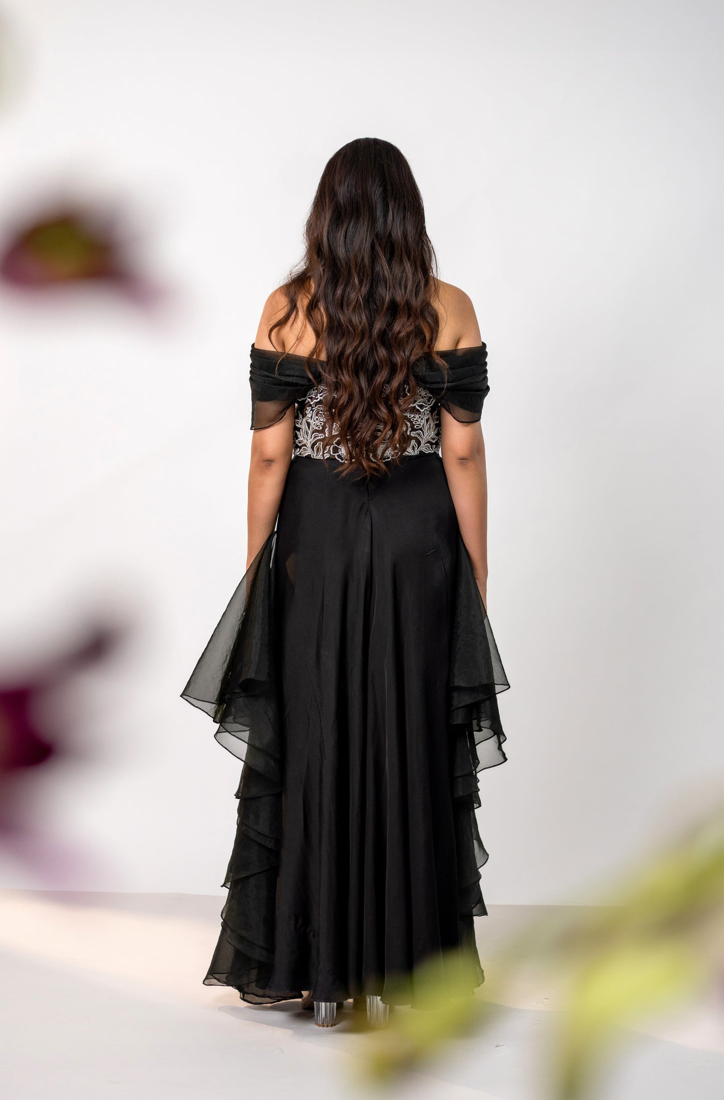 Midnight Bloom Corset Gown