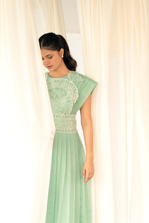 Muse Midi Dress in Mint Green