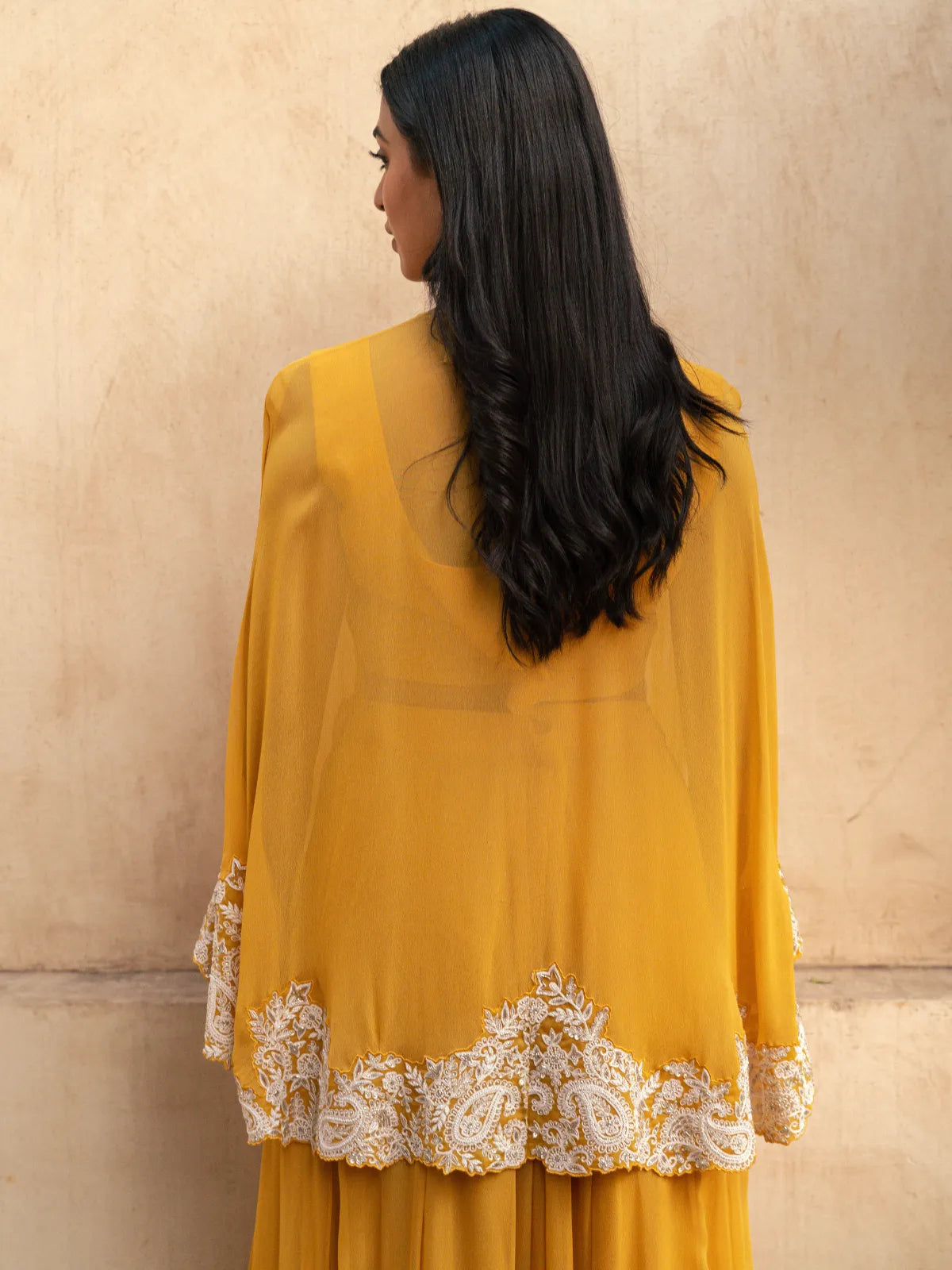 Mustard Poncho Set