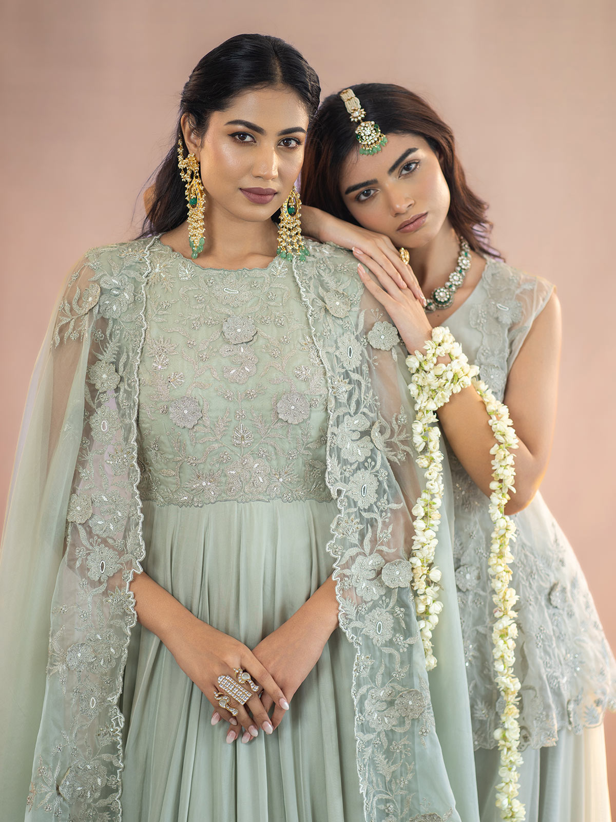 Meher- Gown with embellished cape