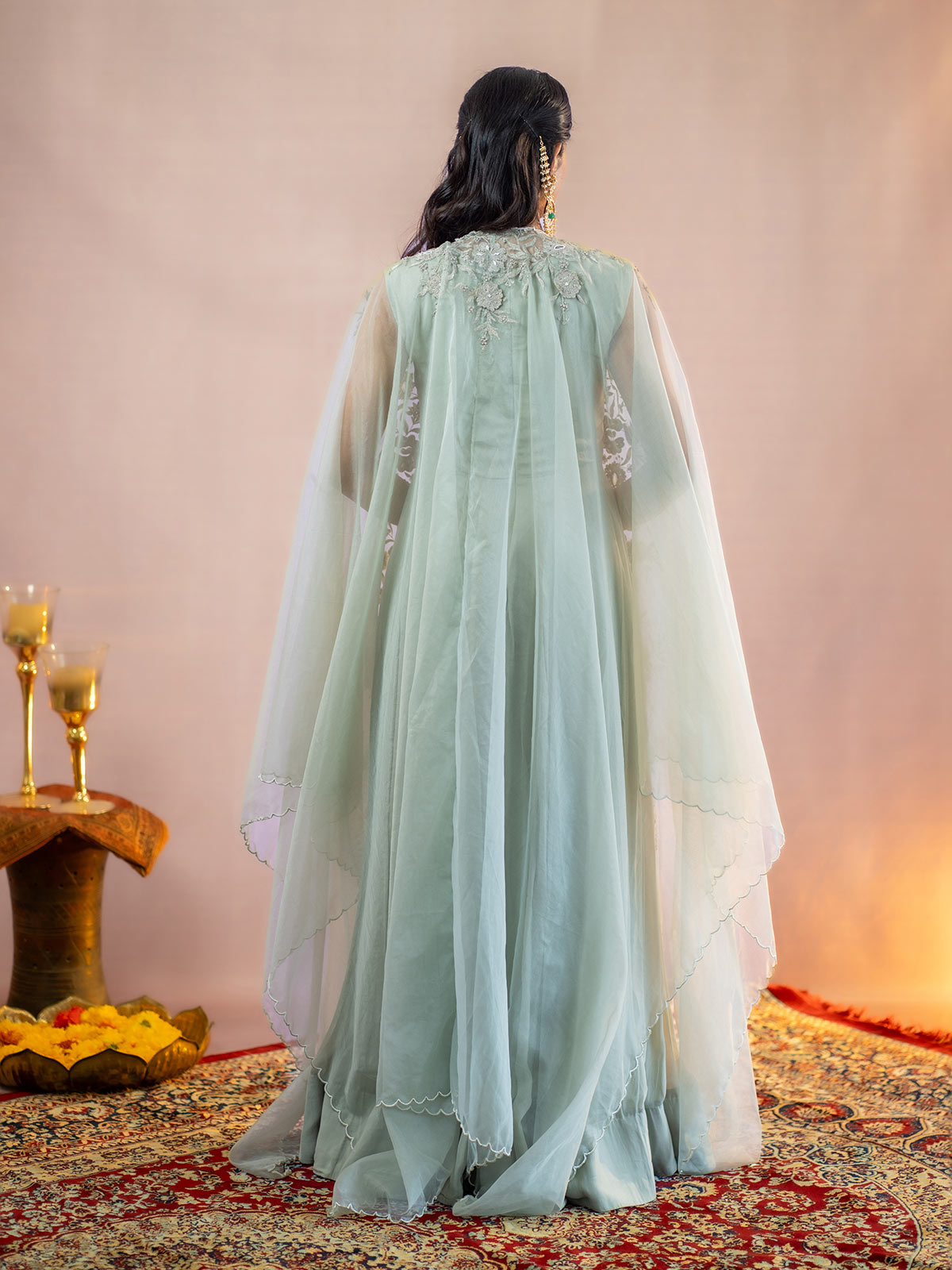 Meher- Gown with embellished cape