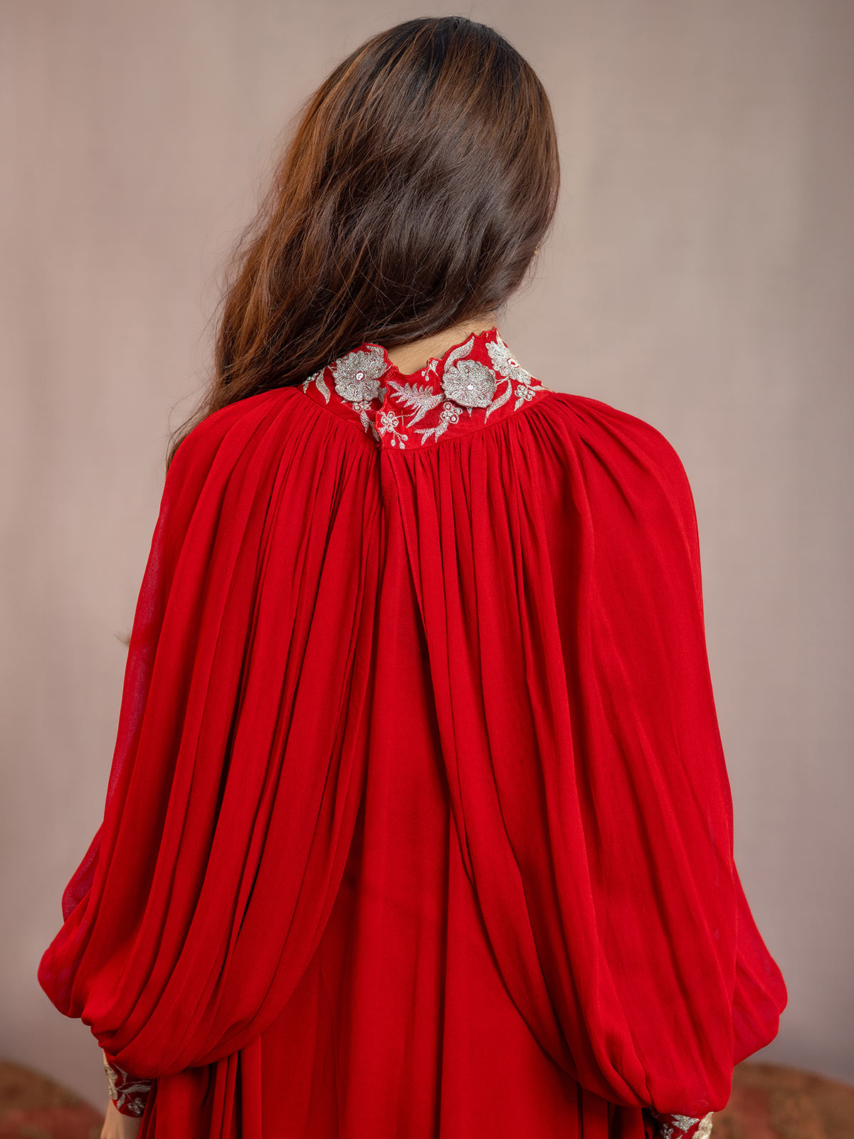 Akira- Draped Kaftan Laal