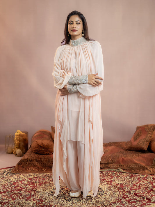 Akira- Draped Kaftan Gulaabi