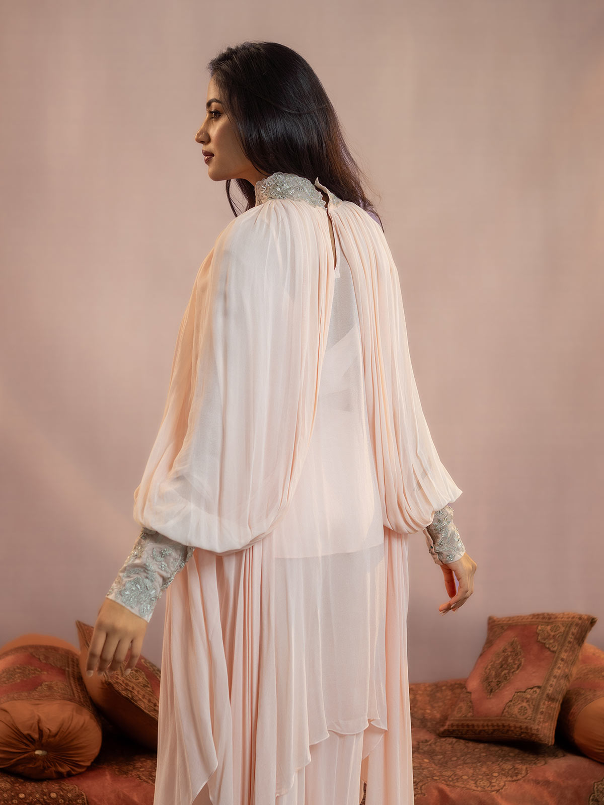 Akira- Draped Kaftan Gulaabi